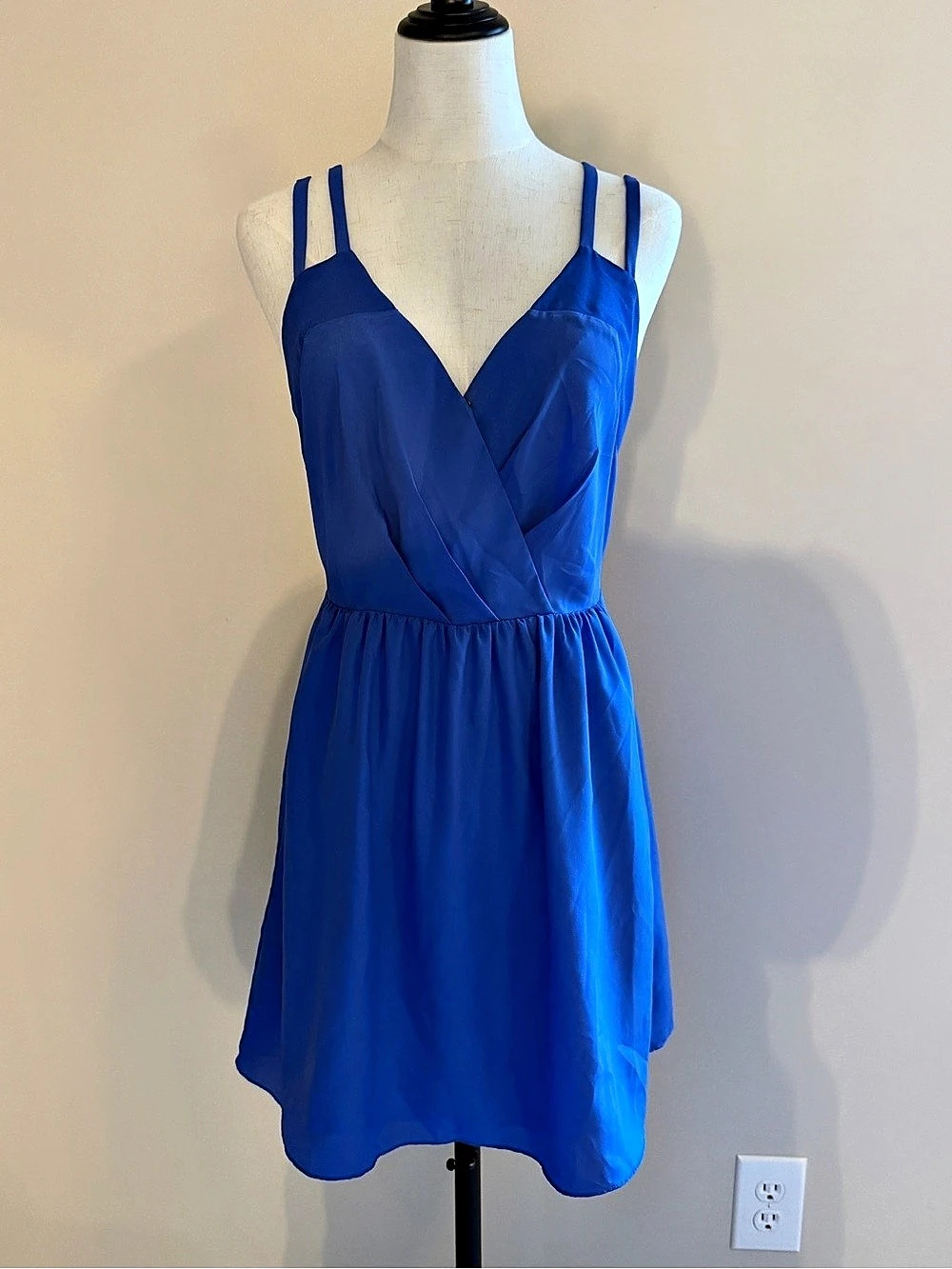 BCBGeneration Wrap-Front Mini Dress in Periwinkle/Blue